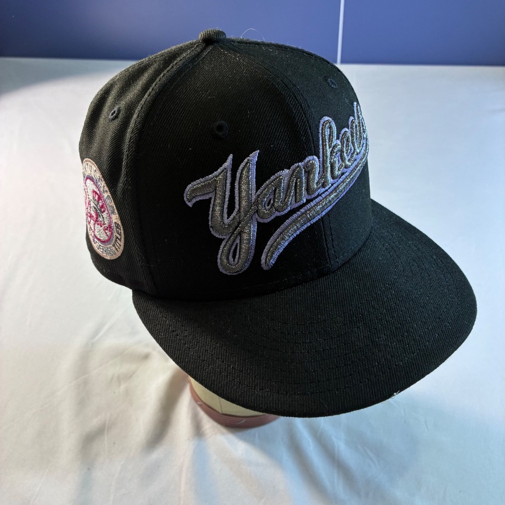 New Era 59FIFTY New York Yankees Hat Black Lavender 27 World Series Patch 6 7/8